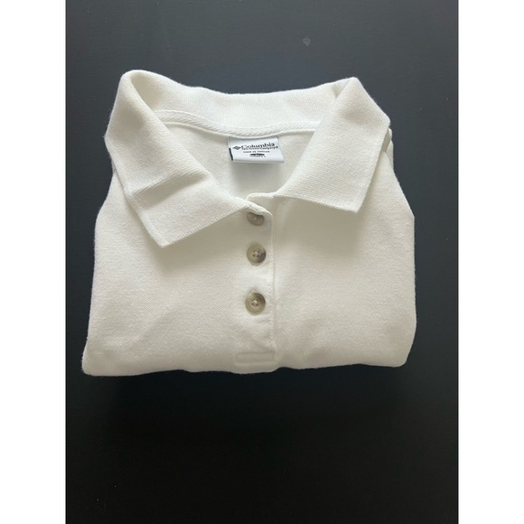Women's Columbia 3 Button White Collared Cotton Tank Size Large - Picture 1 of 11